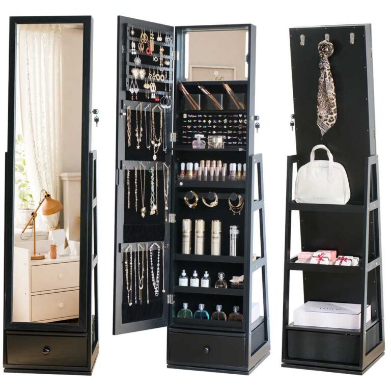 Floor-Standing Jewelry Cabinet Jewelry Storage Mirror CabinetHR 4001