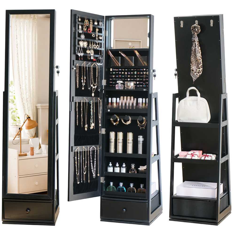 Floor-Standing Jewelry Cabinet Jewelry Storage Mirror CabinetHR 4001