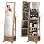 Floor-Standing Jewelry Cabinet Jewelry Storage Mirror CabinetHR 4006