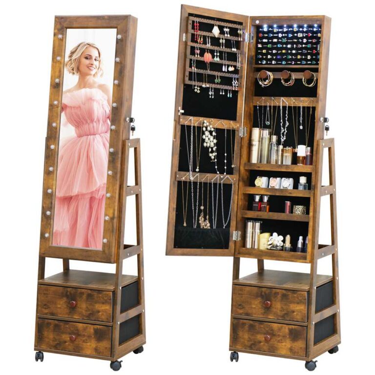 Floor-Standing Jewelry Cabinet Jewelry Storage Mirror CabinetHR 4010