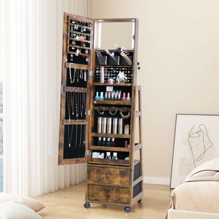 Floor-Standing Jewelry Cabinet Jewelry Storage Mirror CabinetHR 4003