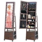 Floor-Standing Jewelry Cabinet Jewelry Storage Mirror CabinetHR 4010