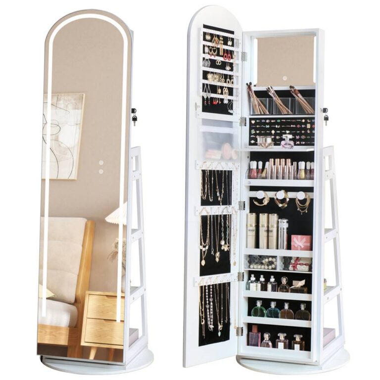 Floor-Standing Jewelry Cabinet Jewelry Storage Mirror CabinetHR 4009
