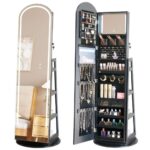 Floor-Standing Jewelry Cabinet Jewelry Storage Mirror CabinetHR 4009