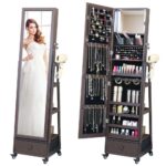Floor-Standing Jewelry Cabinet Jewelry Storage Mirror CabinetHR 4006