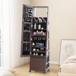 Floor-Standing Jewelry Cabinet Jewelry Storage Mirror CabinetHR 4003