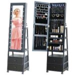 Floor-Standing Jewelry Cabinet Jewelry Storage Mirror CabinetHR 4010