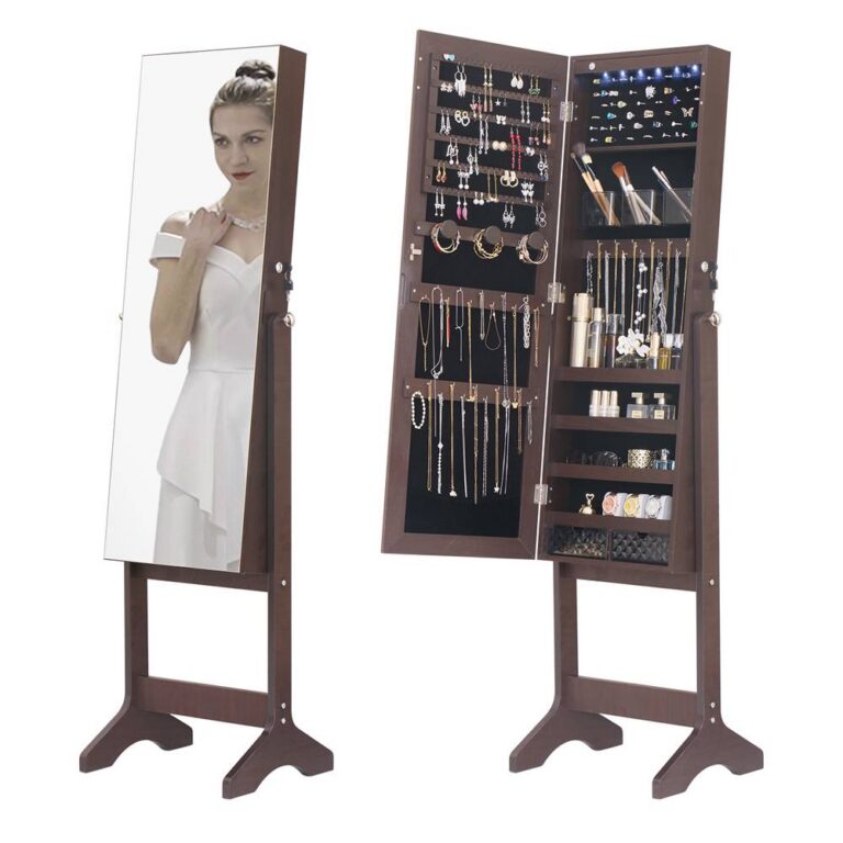 Floor-Standing Jewelry Cabinet Jewelry Storage Mirror CabinetHR 2002