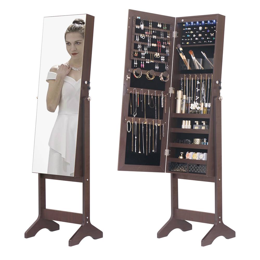 Floor-Standing Jewelry Cabinet Jewelry Storage Mirror CabinetHR 2002