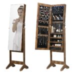 Floor-Standing Jewelry Cabinet Jewelry Storage Mirror CabinetHR 2002