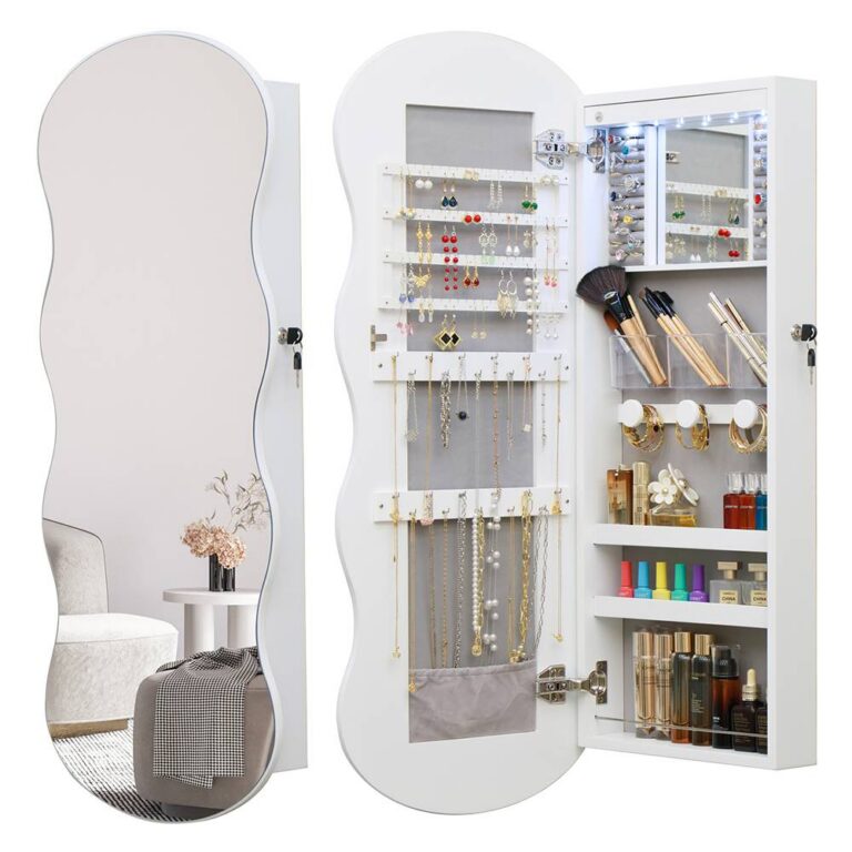 Classic Jewelry Cabinet Jewelry Storage Mirror Cabinet HR1008