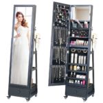 Floor-Standing Jewelry Cabinet Jewelry Storage Mirror CabinetHR 4006