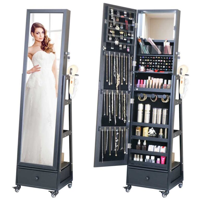Floor-Standing Jewelry Cabinet Jewelry Storage Mirror CabinetHR 4006
