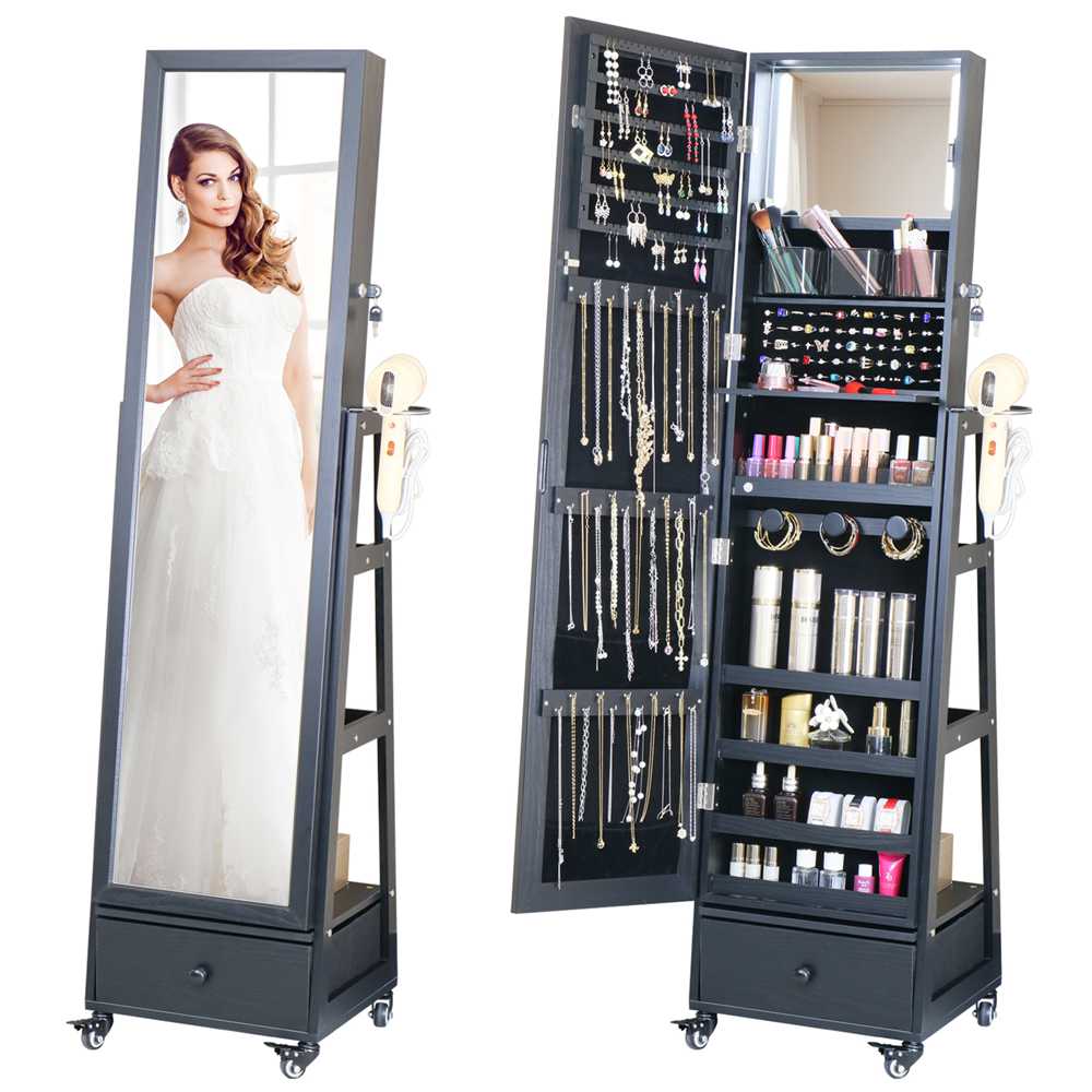 Floor-Standing Jewelry Cabinet Jewelry Storage Mirror CabinetHR 4006