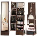 Floor-Standing Jewelry Cabinet Jewelry Storage Mirror CabinetHR 4001